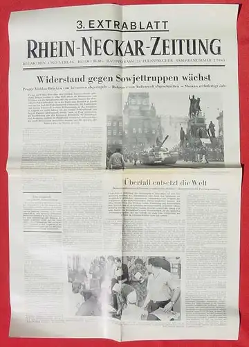 RNZ Heidelberg 3. Extrablatt. Einmarsch in die Tschechoslowakei (0082535)