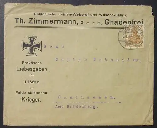 () Brief mit Abbildung eines Eisernen Kreuzes von 1917