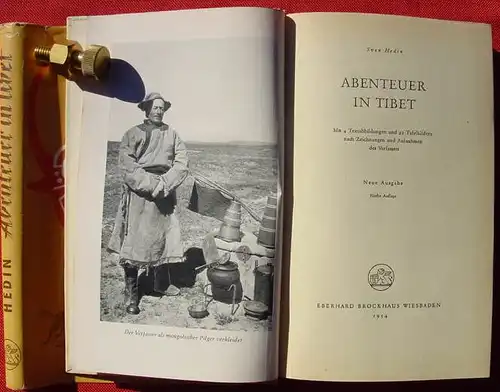 (0100635) Sven Hedin "Abenteuer in Tibet". 21 Tafelbilder. 1954 Brockhaus, Wiesbaden
