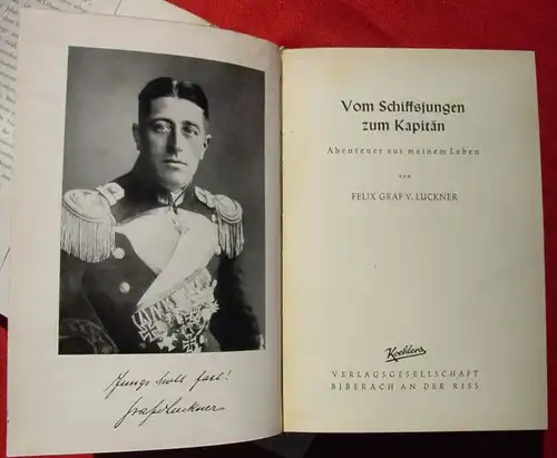 (0100694) Felix Graf von Luckner "Vom Schiffsjungen zum Kapitaen" 1921 Koehler, Biberach