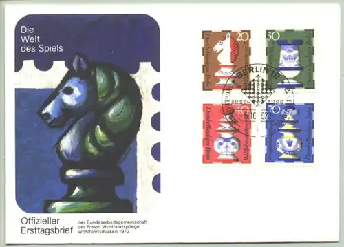 Schach-Motive auf Briefmarken FDC 1972 ()