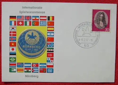 () Unbeschriebene Sonderpostkarte. Internationale Spielwarenmesse Nuernberg 1967