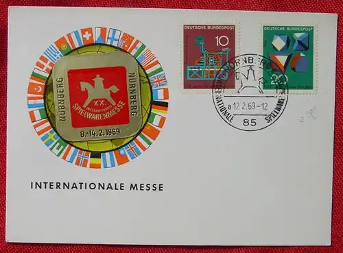 (2001933) Unbeschriebene Sonderpostkarte. Internationale Spielwarenmesse Nuernberg 1969