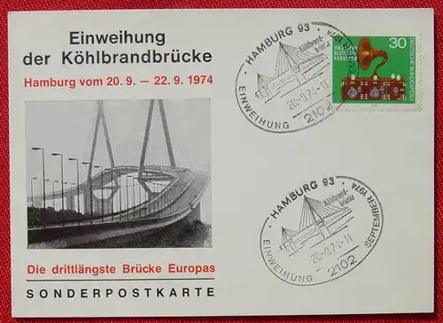 Sonder-PK. Koehlbrandbruecke, HH 1974 (2001925)