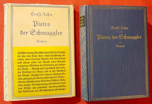 () Zahn "Pietro der Schmuggler". 338 S., 1930 Deutsche Verlagsanstalt, Stuttgart u. Berlin