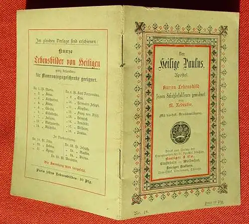 (1005013) "Der Heilige Paulus, Apostel". Reihe : Kurze Lebensbilder von Heiligen, Nr. 18.  Einsiedeln um 1900 ?