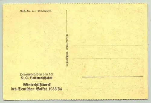 (2002775) Postkarte WHW, Volkswohlfahrt, 'Anstecken von Nebeltoepfen' 1933-34