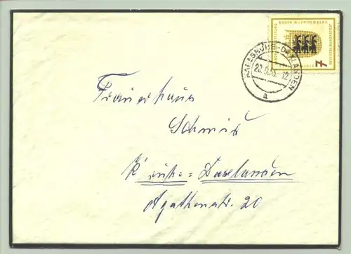 (1020007) Briefumschlag mit einer 7 Pfennig Sondermarke und Stempel von 1955