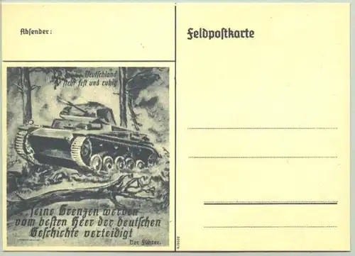 () Original schwarzgruen-farbige Feldpostkarte WK II