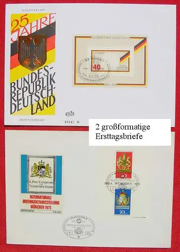 (1030584)  17 x Kuverts mit Bloecken Bund um 1970-80. Interessante kleine Partie