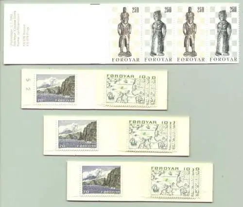 () Philatelie. 4 ungebrauchte Markenheftchen von den Faroeer-Inseln. Alter unbekannt.