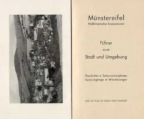 Rhein Pfalz Bad Münstereifel Stadt Geschichte Verkehr alter Reiseführer 1938