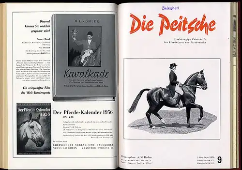 Rheinland Pferde Turnier Reitsport Zeitschrift Jahrgang 1954 gebunden