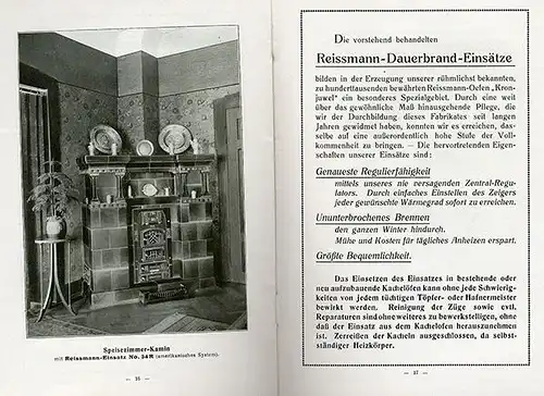 Bayern Nürnberg Reissmann Wohnzimmer Kachelofen Katalog Reklame von 1912