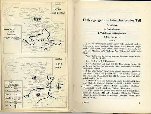 Hessen Odenwald Ried Mundart Sprache Lautforschung Dialekt Geografie Buch 1957