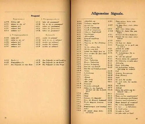 Seefahrt Segeln Flaggen Alphabet Signalwesen Funk Winkerzeichen Handbuch 1941