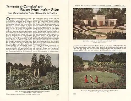 Garten Kunst in deutschen Städten Park Grüngürtel Konzept Gustav Allinger 1930