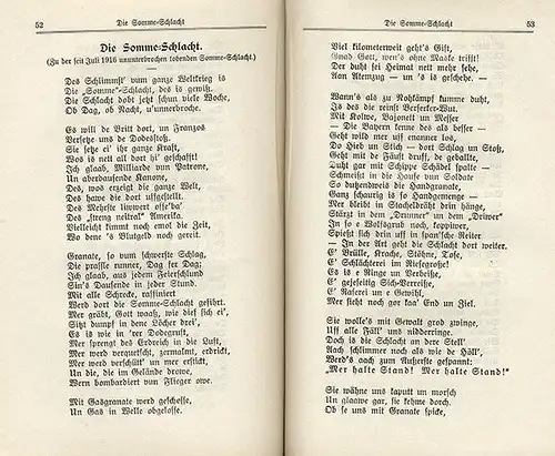 Hessen Darmstadt Weltkrieg Soldaten Lieder Gedichte in Dialekt Mundart 1917