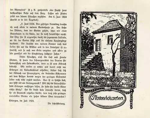 Bayern Franken Erlangen Stadt Geschichte Heimatbuch 1924