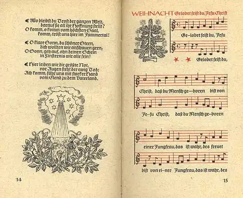 Musik Weihnachten Deutsches Liederbuch Text Noten Bilder Insel Verlag 1958