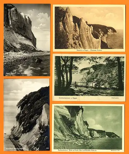 Ostsee Insel Rügen Kreidefelsen Stubbenkammer 10 alte Foto Postkarten ab 1910