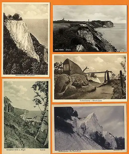 Ostsee Insel Rügen Kreidefelsen Stubbenkammer 10 alte Foto Postkarten ab 1910