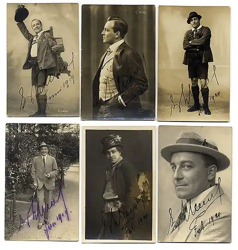Musik Oper Tenor Erik Wirl 6 Porträt Foto Postkarten mit Autogramm 1920