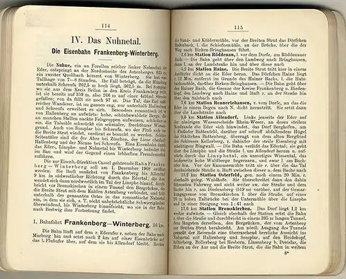 Hessen Marburg Frankenberg Warburg Korbach Edertal Wanderbuch 1908