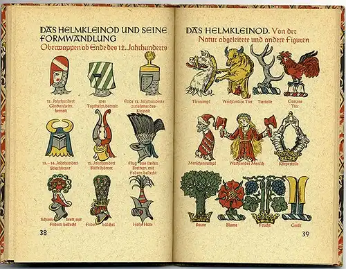 Adel Mittelalter Ritter Wappen Heraldik Farben Geschichte Symbole Buch 1942