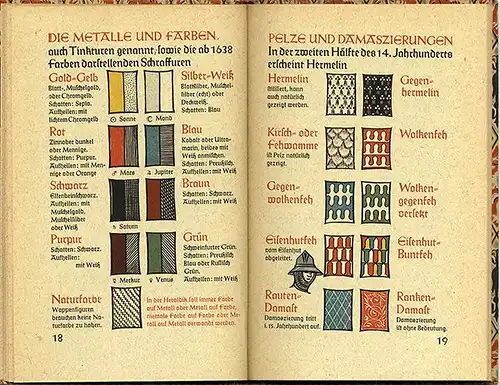 Adel Mittelalter Ritter Wappen Heraldik Farben Geschichte Symbole Buch 1942