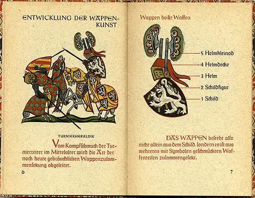 Adel Mittelalter Ritter Wappen Heraldik Farben Geschichte Symbole Buch 1942