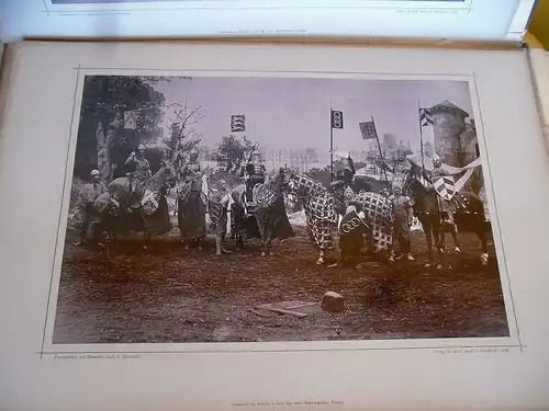 Düsseldorf Theater Barbarossa Kaiser Festspiele Mappe 14 Foto mit Tafeln 1891