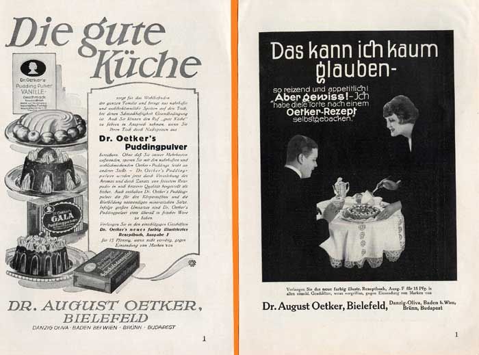 Alte Werbung Dr Oetker Pudding & Backin oldthing.de