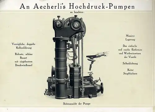 Schweiz Luzern Aecherli Pumpen Fabrik Katalog Muster Preisliste 1920