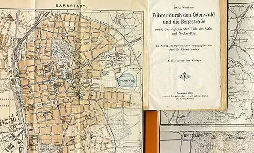 Hessen Odenwald Bergstraße Neckar Erbach Heidelberg Wanderbuch 1911