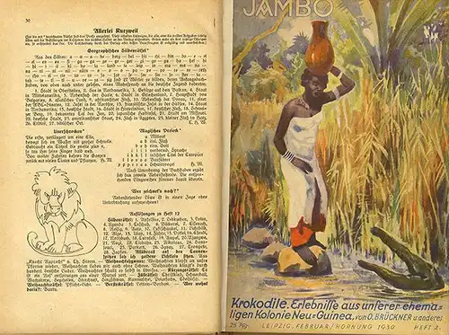 Deutsche Kolonien Afrika Übersee Abenteuer Jambo Kinder Jugend Zeitschrift 1930