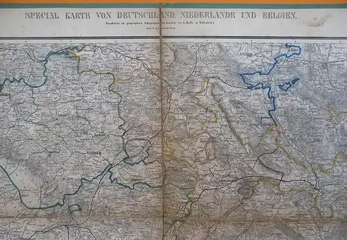 Alte Landkarte Deutsche Staaten Waldeck Braunschweig Kurhessen Preußen um 1850