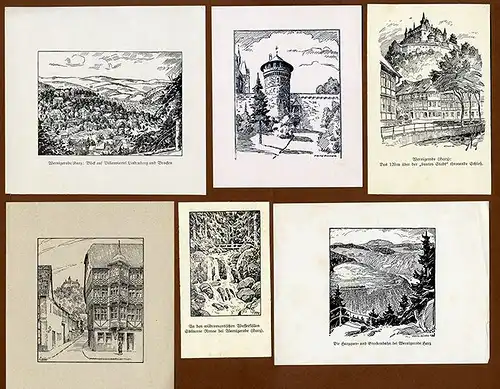 Harz Wernigerode Ansichten Zeichnungen Grafik Exlibris Sammlung 24 Stück 1930