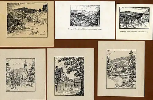 Harz Wernigerode Ansichten Zeichnungen Grafik Exlibris Sammlung 24 Stück 1930