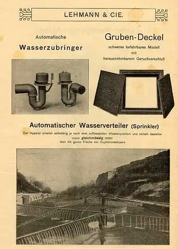 Alte Werbung Reklame für Stadt Abwasser Reinigung Kläranlagen Prospekt 1907