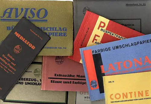 Nürnberg Otto Heck Papier Handlung feine Bütten Papiere Kataloge Musterbücher