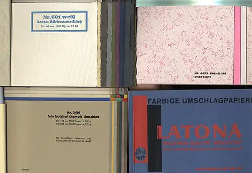 Nürnberg Otto Heck Papier Handlung feine Bütten Papiere Kataloge Musterbücher   