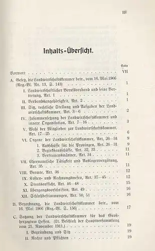 Hessen Darmstadt Geschichte Wahl Gesetz zur Landwirtschaftskammer von 1912