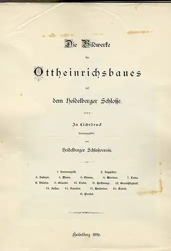 Heidelberg Heidelberger Schloss Ottheinrichsbau Figuren 17 Bilder Hertel 1896