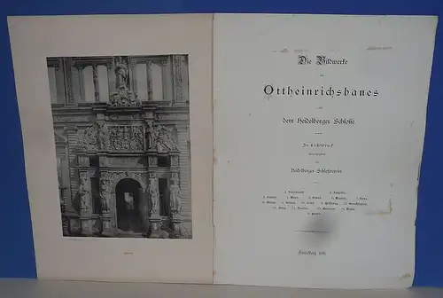 Heidelberg Heidelberger Schloss Ottheinrichsbau Figuren 17 Bilder Hertel 1896