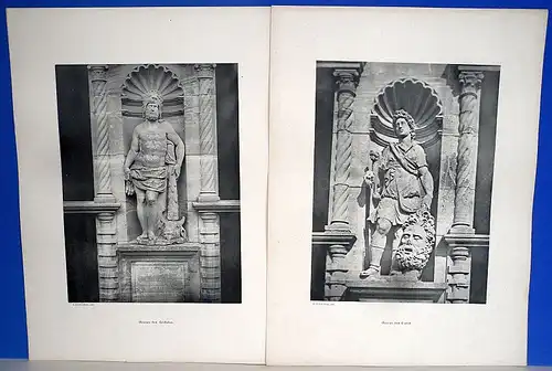 Heidelberg Heidelberger Schloss Ottheinrichsbau Figuren 17 Bilder Hertel 1896