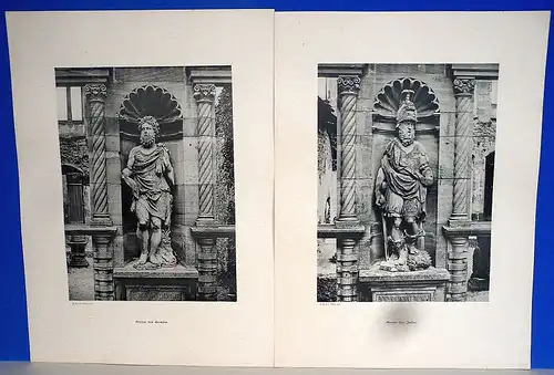 Heidelberg Heidelberger Schloss Ottheinrichsbau Figuren 17 Bilder Hertel 1896