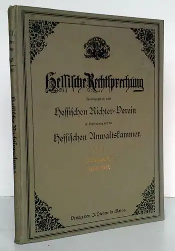 Großherzogtum Hessen Recht Gesetz Hessische Rechtsprechung Zeitschrift 1916