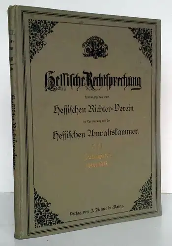 Großherzogtum Hessen Recht Gesetz Hessische Rechtsprechung Zeitschrift 1916 