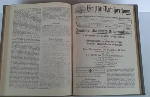 Großherzogtum Hessen Recht Gesetz Hessische Rechtsprechung Zeitschrift 1916